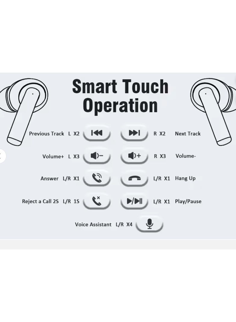 AFRIDIAN Wireless Bluetooth Earbuds Pro 5  with LED Display, Active Noise Cancellation, Touch Control, HD Stereo Sound, Fast Charging Case, In-Ear Headphones - Image 3